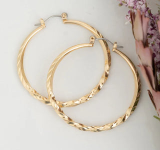Howard's Gold Twisted Hoop Earrings