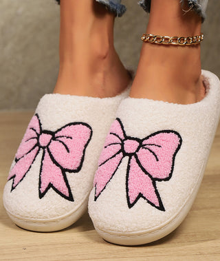 Zenana Novelty Soft Plush Cozy Slippers Bowknot