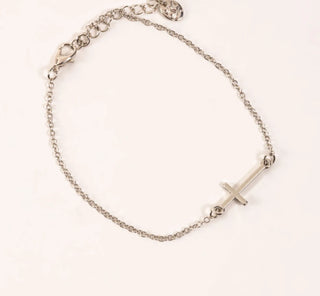 Elsie & Zoey Silver Cross Anklet