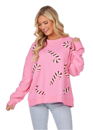 Mudpie Candy Cane Sweatshirt