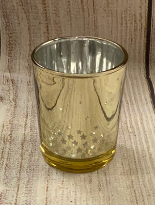 Mirrored Glass Votive w/Stars