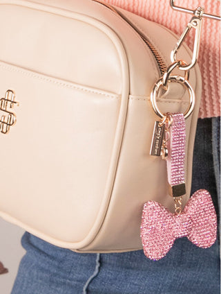 Simply Southern Bag Charm Big Bow Pink
