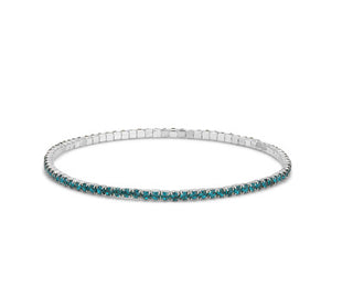 My Fun Colors Petite Crystal Tennis Bracelet Blue Zircon/Silver
