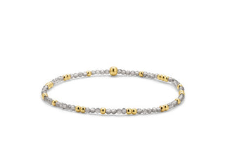 My Fun Colors Crystal Beaded Bracelet Black Diamond Gold