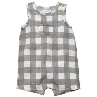 Mudpie Gingham Muslin Romper 3-6M