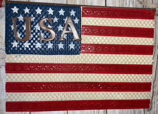 Metal Hanging USA Flag Decor