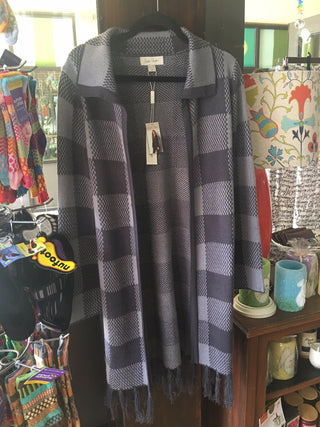 Sycamore Plaid Fringe Cardigan Small