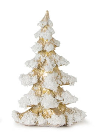 Gold Resin Flocked Tree