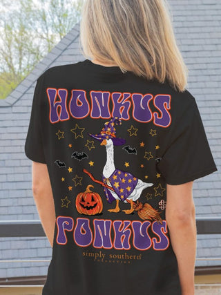 Simply Southern Goose Witch Black Short Sleeve