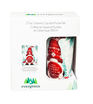 Christmas Gnome Ceramic Cup & Puzzle Gift Set