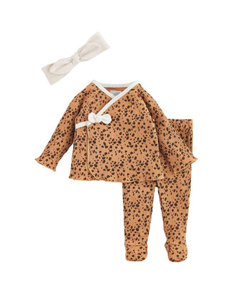 Mudpie Spotted Tonal Fawn 3pc Set 3-6M
