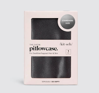 Kitsch Satin Pillowcase Standard Size Charcoal