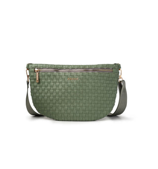Kedzie Terrace Woven Crossbody Green