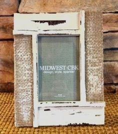 Distressed Burlap Photo Frame