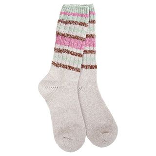 World’s Softest Socks Weekend Crew Mushroom Stripe