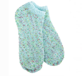 World’s Softest Socks Cozy Low Aqua Confetti