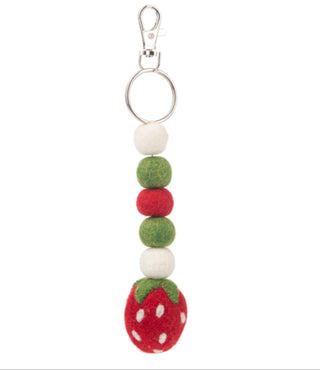 Ganz Wool Whimsy Key Fob Strawberry