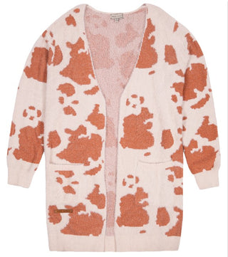 Simply Southern Fuzzy Cardigan Cow Small