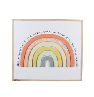 Always Be Thankful & Kind Rainbow Sign