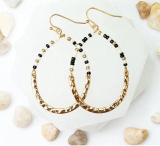 Elsie & Zoey Tear Drop White Beaded Earrings