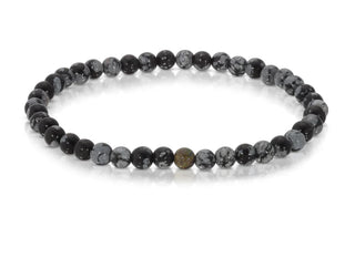 My Fun Colors Mini Gemstone Bracelet Snowflake Obsidian