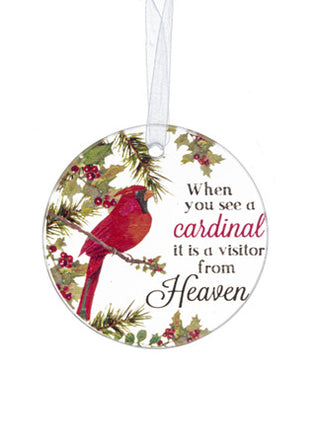 When You See a Cardinal Glass Ornament