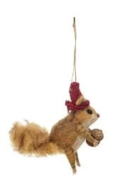 Wool Felt Squirrel w/Hat