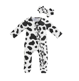 Mudpie Cow Print Sleeper w/Headband