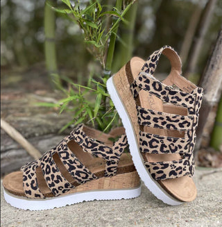 Corkys Fantasy Wedge Sandals Leopard