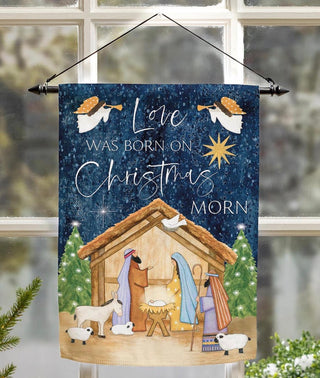 Love Was Born Garden Flag