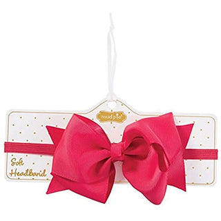 Mudpie Soft Headband Shocking Pink Bow
