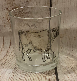 Glass Cup w/Farm Animal Decal