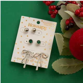 Howard's Holiday Silver Bow Earring Trio