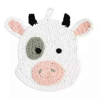 Mudpie Crochet Trivet Cow