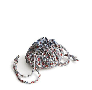 Vera Bradley Drawstring Jewelry Bag Bias Mini Vines Ribbons