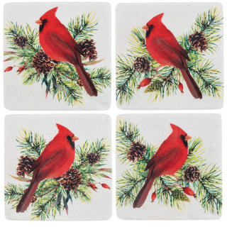 Ganz Stoneware Cardinal Coaster Set