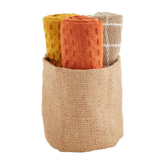 Mudpie Jute Basket Towel Set Taupe