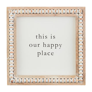 This Is Our Happy Place Beaded Square Plaque