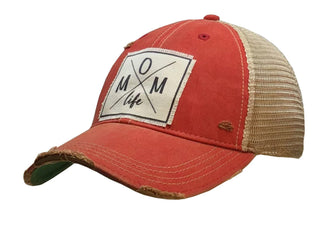 "Mom Life" Distressed Trucker Cap