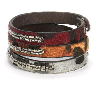 Coco + Carmen Faux Haircalf Bling Bracelet Set 1935030