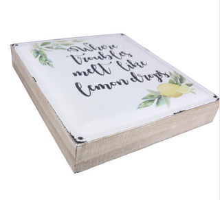 Wood/Enamel Lemon Box Sign
