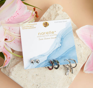 Howard's Narelle Waterproof Charm Hoop Earring Trio Silver