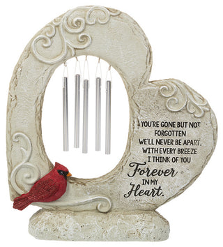 Cardinal Memorial Garden Heart Wind Chime