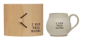 Stoneware Mug w/Wood Gift Box and Saying