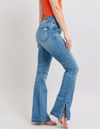 Judy Blue HW TC Vintage Wash Side Slit Slim Boot 88930