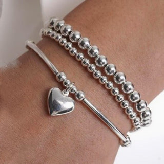 Josslyn Multi Ball Chain Silver Stretchable Bracelet Silver