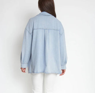 Elsie & Zoey Lyssa Shacket Blue Fog