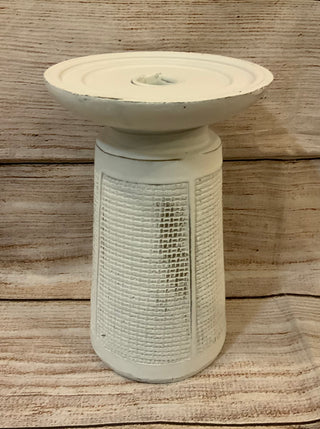 White Wood Candlestick