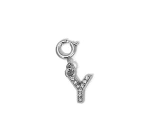 My Fun Colors Rhinestone Initial Silver Y