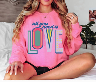 Printed Cotton Co All You Need is Love Crewneck